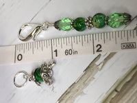 6 Little Green Frogs Stitch Markers & Optional Holder Clip , stitch markers - Jill's Beaded Knit Bits, Jill's Beaded Knit Bits
 - 4