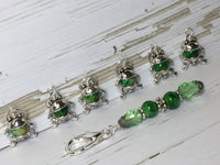6 Little Green Frogs Stitch Markers & Optional Holder Clip , stitch markers - Jill's Beaded Knit Bits, Jill's Beaded Knit Bits
 - 7