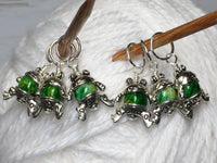 6 Little Green Frogs Stitch Markers & Optional Holder Clip , stitch markers - Jill's Beaded Knit Bits, Jill's Beaded Knit Bits
 - 8