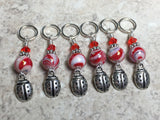 Red Ladybug Stitch Markers , Stitch Markers - Jill's Beaded Knit Bits, Jill's Beaded Knit Bits
 - 3