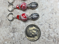 Red Ladybug Stitch Markers , Stitch Markers - Jill's Beaded Knit Bits, Jill's Beaded Knit Bits
 - 7