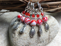 Red Ladybug Stitch Markers , Stitch Markers - Jill's Beaded Knit Bits, Jill's Beaded Knit Bits
 - 1