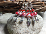 Red Ladybug Stitch Markers , Stitch Markers - Jill's Beaded Knit Bits, Jill's Beaded Knit Bits
 - 5