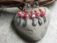 Red Ladybug Stitch Markers , Stitch Markers - Jill's Beaded Knit Bits, Jill's Beaded Knit Bits
 - 2