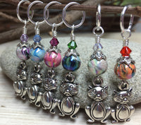 Pot Belly Cat Stitch Markers , Stitch Markers - Jill's Beaded Knit Bits, Jill's Beaded Knit Bits
 - 5