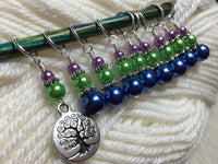 Tree of Life Stitch Marker Set for Knitting or Crochet , Stitch Markers - Jill's Beaded Knit Bits, Jill's Beaded Knit Bits
 - 1
