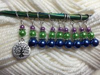 Tree of Life Stitch Marker Set for Knitting or Crochet , Stitch Markers - Jill's Beaded Knit Bits, Jill's Beaded Knit Bits
 - 5