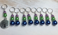 Tree of Life Stitch Marker Set for Knitting or Crochet , Stitch Markers - Jill's Beaded Knit Bits, Jill's Beaded Knit Bits
 - 7