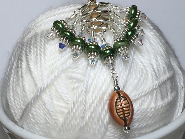 Football Stitch Marker Jewelry Set , Stitch Markers - Jill's Beaded Knit Bits, Jill's Beaded Knit Bits
 - 1