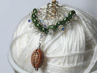 Football Stitch Marker Jewelry Set , Stitch Markers - Jill's Beaded Knit Bits, Jill's Beaded Knit Bits
 - 3