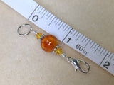 Knit AND Crochet Stitch Marker Set- Burnt Amber , Stitch Markers - Jill's Beaded Knit Bits, Jill's Beaded Knit Bits
 - 8