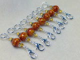 Knit AND Crochet Stitch Marker Set- Burnt Amber , Stitch Markers - Jill's Beaded Knit Bits, Jill's Beaded Knit Bits
 - 5