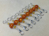 Knit AND Crochet Stitch Marker Set- Burnt Amber , Stitch Markers - Jill's Beaded Knit Bits, Jill's Beaded Knit Bits
 - 1