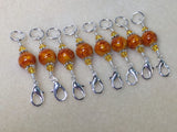Knit AND Crochet Stitch Marker Set- Burnt Amber , Stitch Markers - Jill's Beaded Knit Bits, Jill's Beaded Knit Bits
 - 9