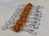 Knit AND Crochet Stitch Marker Set- Burnt Amber , Stitch Markers - Jill's Beaded Knit Bits, Jill's Beaded Knit Bits
 - 4