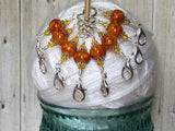 Knit AND Crochet Stitch Marker Set- Burnt Amber , Stitch Markers - Jill's Beaded Knit Bits, Jill's Beaded Knit Bits
 - 7