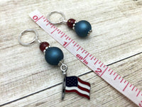 American Flag Stitch Marker Set- Snag Free , Stitch Markers - Jill's Beaded Knit Bits, Jill's Beaded Knit Bits
 - 6