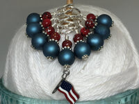 American Flag Stitch Marker Set- Snag Free , Stitch Markers - Jill's Beaded Knit Bits, Jill's Beaded Knit Bits
 - 4