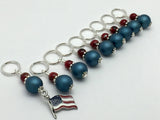 American Flag Stitch Marker Set- Snag Free , Stitch Markers - Jill's Beaded Knit Bits, Jill's Beaded Knit Bits
 - 3