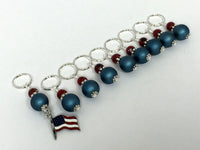 American Flag Stitch Marker Set- Snag Free , Stitch Markers - Jill's Beaded Knit Bits, Jill's Beaded Knit Bits
 - 2