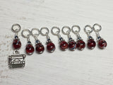 Antique Typewriter Stitch Marker Set-Red , Stitch Markers - Jill's Beaded Knit Bits, Jill's Beaded Knit Bits
 - 4