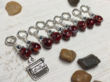 Antique Typewriter Stitch Marker Set-Red , Stitch Markers - Jill's Beaded Knit Bits, Jill's Beaded Knit Bits
 - 1