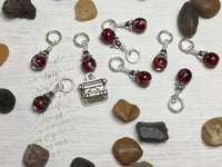 Antique Typewriter Stitch Marker Set-Red , Stitch Markers - Jill's Beaded Knit Bits, Jill's Beaded Knit Bits
 - 2