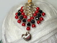 Red Apple Stitch Marker Set , Stitch Markers - Jill's Beaded Knit Bits, Jill's Beaded Knit Bits
 - 8