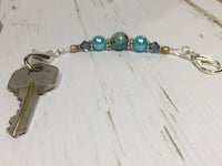 Aqua Blue Beaded Scissor Fob , accessories - Jill's Beaded Knit Bits, Jill's Beaded Knit Bits
 - 8
