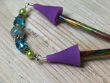 Aqua Green Beaded Stitch Holder Point Protector , stitch holder - Jill's Beaded Knit Bits, Jill's Beaded Knit Bits
 - 1