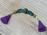 Aqua Green Beaded Stitch Holder Point Protector , stitch holder - Jill's Beaded Knit Bits, Jill's Beaded Knit Bits
 - 5
