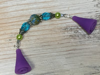 Aqua Green Beaded Stitch Holder Point Protector , stitch holder - Jill's Beaded Knit Bits, Jill's Beaded Knit Bits
 - 2