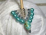 Blue Splash Stitch Marker Set , Stitch Markers - Jill's Beaded Knit Bits, Jill's Beaded Knit Bits
 - 3