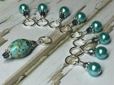 Blue Splash Stitch Marker Set , Stitch Markers - Jill's Beaded Knit Bits, Jill's Beaded Knit Bits
 - 4