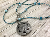 Aqua Blue Yarn Cutter Necklace