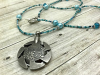 Aqua Blue Yarn Cutter Necklace