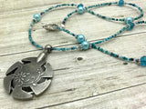 Aqua Blue Yarn Cutter Necklace