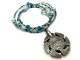 Aqua Blue Yarn Cutter Necklace