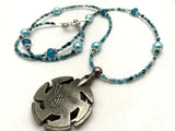 Aqua Blue Yarn Cutter Necklace