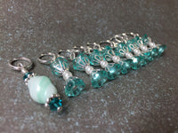 9 Piece Aqua Glass Stitch Marker Set- Snag Free Knitting Gift , Stitch Markers - Jill's Beaded Knit Bits, Jill's Beaded Knit Bits
 - 5