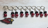 Arizona Cardinals Stitch Marker Set , Stitch Markers - Jill's Beaded Knit Bits, Jill's Beaded Knit Bits
 - 6