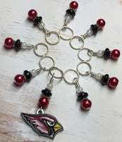 Arizona Cardinals Stitch Marker Set , Stitch Markers - Jill's Beaded Knit Bits, Jill's Beaded Knit Bits
 - 7