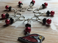 Arizona Cardinals Stitch Marker Set , Stitch Markers - Jill's Beaded Knit Bits, Jill's Beaded Knit Bits
 - 8