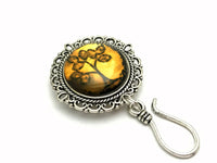 MAGNETIC Amber Tree of Life  Portuguese Knitting Pin- ID Badge Holder