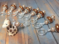 Hand Painted Baby Giraffe Stitch Marker Set , Stitch Markers - Jill's Beaded Knit Bits, Jill's Beaded Knit Bits
 - 5