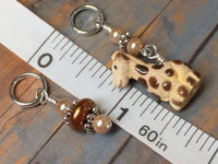 Hand Painted Baby Giraffe Stitch Marker Set , Stitch Markers - Jill's Beaded Knit Bits, Jill's Beaded Knit Bits
 - 6