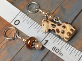 Hand Painted Baby Giraffe Stitch Marker Set , Stitch Markers - Jill's Beaded Knit Bits, Jill's Beaded Knit Bits
 - 6
