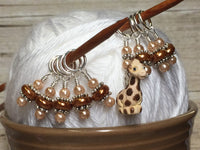 Hand Painted Baby Giraffe Stitch Marker Set , Stitch Markers - Jill's Beaded Knit Bits, Jill's Beaded Knit Bits
 - 7