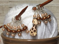 Hand Painted Baby Giraffe Stitch Marker Set , Stitch Markers - Jill's Beaded Knit Bits, Jill's Beaded Knit Bits
 - 8