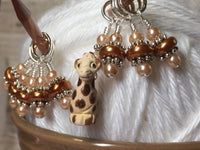 Hand Painted Baby Giraffe Stitch Marker Set , Stitch Markers - Jill's Beaded Knit Bits, Jill's Beaded Knit Bits
 - 4